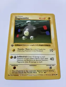 Wizards Pokemon TCG Magnemite 53/102 Base Set Shadowless 1st Ed HP40 1999 - Image 2
