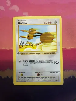Pokemon Card Doduo Shadowless Base Set 1st Edition Common 48/102 Near Mint - Image 1