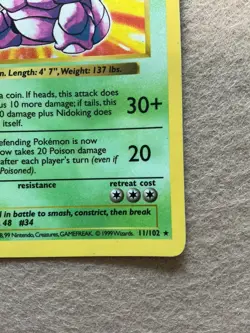 Pokemon Nidoking 1st Edition Base Set Shadowless Holo Rare 11/102 1999 - Image 2