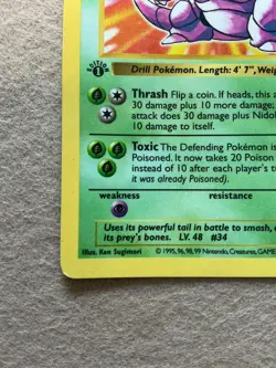 Pokemon Nidoking 1st Edition Base Set Shadowless Holo Rare 11/102 1999 - Image 5
