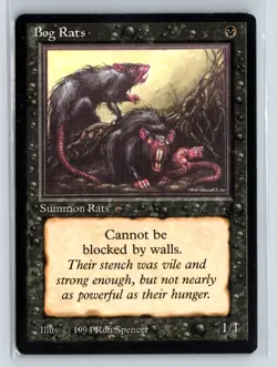 MTG Magic the Gathering Card - 3X Bog Rats - The Dark - Common - Image 1