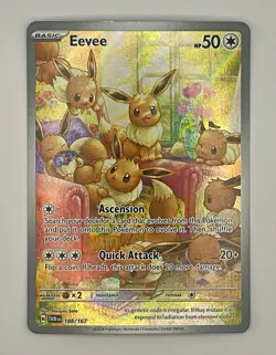Pokemon Eevee 188/167 Sv06 Twilight Masquerade Illustration Rare Full Art Holo - Image 1