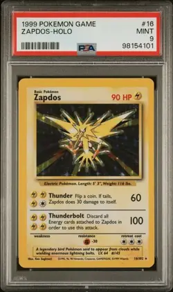 Zapdos 1999 16/102 Base Set PSA 9 Mint - Pokemon Card Game - Holo - Image 1