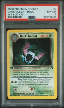 PSA 8 - Pokemon Card - Team Rocket 7/82 - DARK GOLBAT (holo-foil) *1st Edition* - Image 1