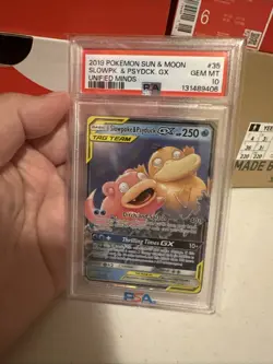 2019 POKEMON SUN & MOON UNIFIED MINDS #35 SLOWPOKE & PSYDUCK GX PSA 10 - Image 5