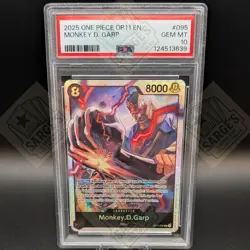 2025 ONE PIECE OP11-A FIST OF DIVINE SPEED #095 MONKEY D. GARP PSA 10 LOW POP - Image 1