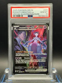 Team Rocket's Mewtwo ex 231/182 Destined Rivals SIR - Pokemon PSA 10 GEM MT 💎 - Image 1