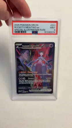 Pokemon Team Rocket's Mewtwo ex PSA 9 SIR Holo Sv10 Destined Rivals 231/182 - Image 1