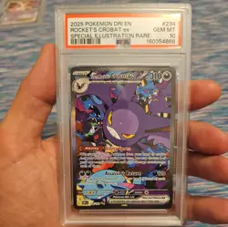 Team Rockets Crobat ex 234/182 Sv10 Destined Rivals Holo SIR PSA 10 Pokemon Card - Image 1
