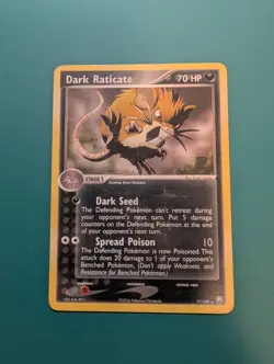 Pokemon Card 2004 EX Team Rocket Returns Rare Dark Raticate 17/109 MP - Image 1
