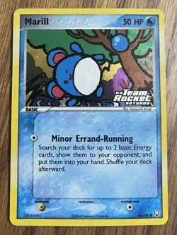 Marill 68/109 - Reverse Holo Stamped Team Rocket Returns Pokemon Card - LP - Image 1