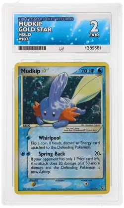 2004 POKEMON EX TEAM ROCKET RETURNS GOLD STAR #107 MUDKIP HOLO ACE 2 - Image 1