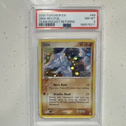 Pokemon TCG Team Rocket Returns Onix 69/109 Reverse Holo PSA 8 2004 STAMPED - Image 1