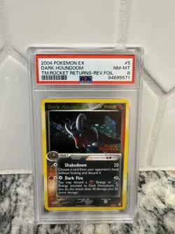 Pokemon Dark Houndoom Reverse Holo Team Rocket Returns 5/109 PSA 8 - Image 1