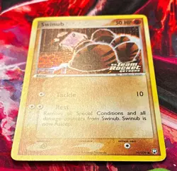 Nintendo Pokemon TCG Swinub 79/109 EX Team Rocket Returns Reverse Holo Stamped - Image 1