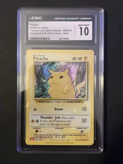 Pokemon TCG Pikachu 008/034 Trading Card Game Classic Holo English 40 HP CGC 10 - Image 1