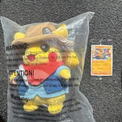 Pokemon Chicago Field Museum Pickachu Plushy & Archeops Promo Card Sealed - Image 1