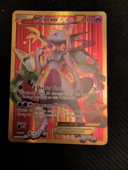 Mewtwo EX Full Art Secret Rare Holo 164/162 BREAKthrough Pokemon TCG Card - Image 1