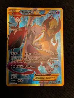 Pokemon Mewtwo EX TCG Full Art Holo Card Breakthrough Secret Rare 163/162 - Image 1