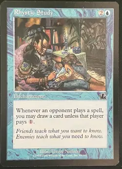 Rhystic Study Enchantment MTG Vintage Prophecy LP 45 - Image 1