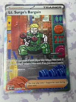 Lt. Surge's Bargain 185/132 Pokemon Mega Evolution SIR Full Art Holo NM - Image 1
