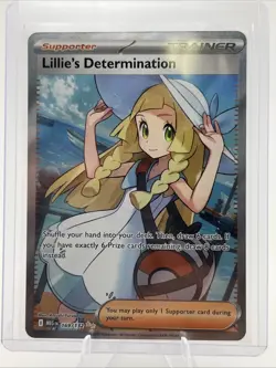 LILLIE'S DETERMINATION 169/132 Ultra Rare Mega Evolution Pokemon Holo NEAR MINT - Image 1
