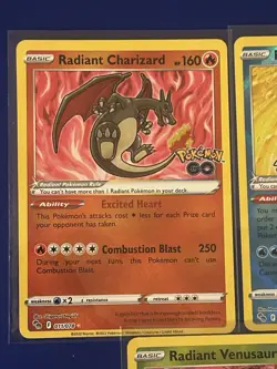 Pokemon TCG Pokemon GO Radiant Holo 3-Card Lot Charizard Blastoise Venusaur NM - Image 2