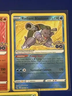 Pokemon TCG Pokemon GO Radiant Holo 3-Card Lot Charizard Blastoise Venusaur NM - Image 3
