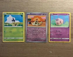 Pokemon TCG 3 Card Lot Blipbug Sandygast Munna crochet artwork - Image 1