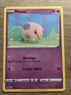 Pokemon TCG 3 Card Lot Blipbug Sandygast Munna crochet artwork - Image 4