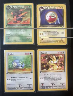 1st Edition Team Rocket Card Lot Pokemon TCG Dark Gloom Electrode Dratini Meowth - Image 1