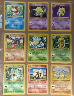 1999 Vintage Pokemon TCG Non Holo Binder Page 9 Card Lot WOTC - Image 1