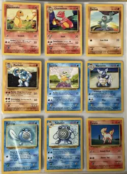 1999 Vintage Pokemon TCG Non Holo Binder Page 9 Card Lot WOTC B - Image 1