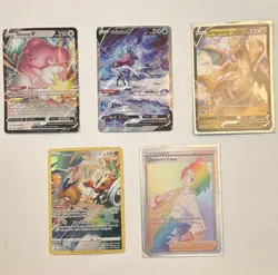 Pokemon TCG 5-Card Lot Blissey V Suicune V Dragonite V Full Art Foil - Image 1
