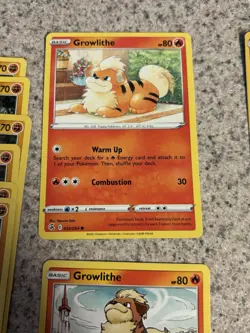 Pokemon TCG Growlithe & Hisuian Growlithe 19 Card Lot Reverse Holo/Holo Eng - Image 2