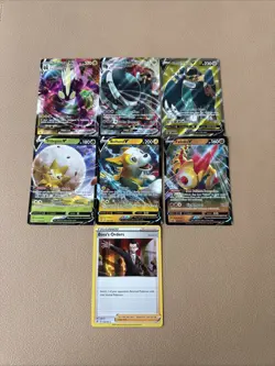 Pokemon TCG 2020 Rebel Clash Card Lot (7) Vmax, V, Holo - Image 1