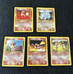 Nintendo Pokemon TCG Gym Challenge 5-Card Lot Blaine's Growlithe + More - Image 1