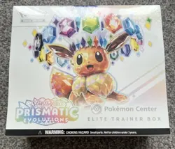 SCRAPED Pokemon Prismatic Evolutions Pokemon Center Elite Trainer Box ETB Sealed - Image 1