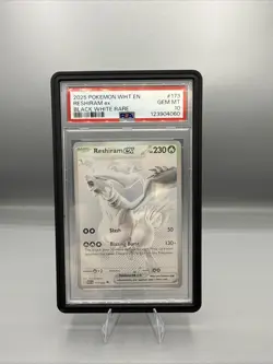 2025 POKEMON WHT EN-WHITE FLARE BLACK WHITE RARE #173 RESHIRAM EX PSA 10 - Image 1