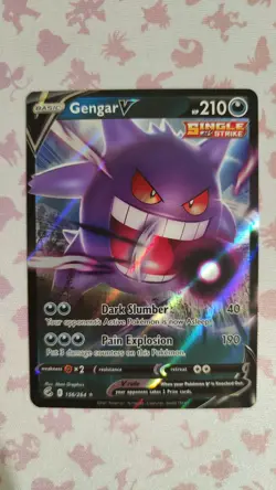 Pokemon TCG Gengar v Fusion Strike 156/264 Holo Ultra Rare NM - Image 1