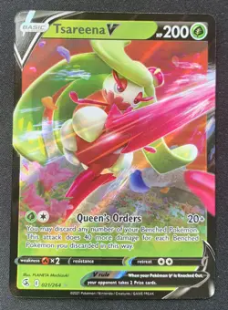 Tsareena V 021/264 Fusion Strike Ultra Rare Holo Pokemon TCG Card NM - Image 1