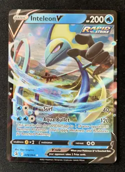 Inteleon V 078/264 Fusion Strike Ultra Rare Holo Pokemon TCG Card NM - Image 1