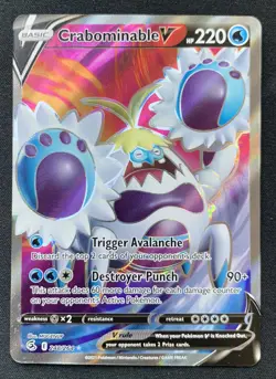 Crabominable V 248/264 Fusion Strike Ultra Rare Holo Pokemon TCG Card NM - Image 1