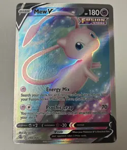 Pokemon TCG Swsh08 Fusion Strike Mew V 250/264 Ultra Rare Full Art Holo English - Image 1