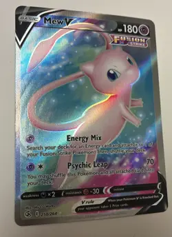 Pokemon TCG Swsh08 Fusion Strike Mew V 250/264 Ultra Rare Full Art Holo English - Image 3