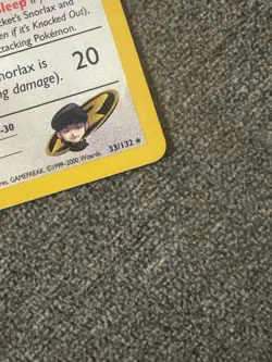 Rocket's Snorlax 33/132 Gym Heroes 1st Edition Non-Holo Rare Pokemon Card LP - Image 5