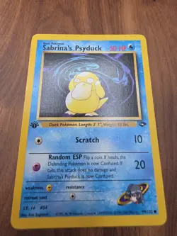 Sabrina's Psyduck 99/132 Gym Challenge 1st Edition LP Pokemon TCG Card WOTC - Image 2