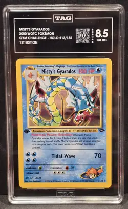 Pokemon 2000 Gym Challenge Misty's Gyarados 13/132 Holo 1st ED TAG 8🌀SWIRL🌀 - Image 1