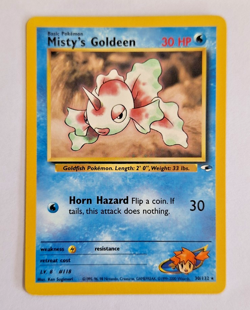 Misty's Goldeen 30/132 Rare Non Holo Pokemon Card - Gym Heroes Set - Image 1