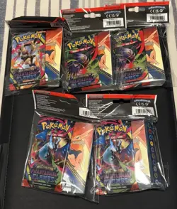 Pokemon TCG Mega Evolution Phantasmal Flames Portfolio Lot (5 Packs) - Image 1